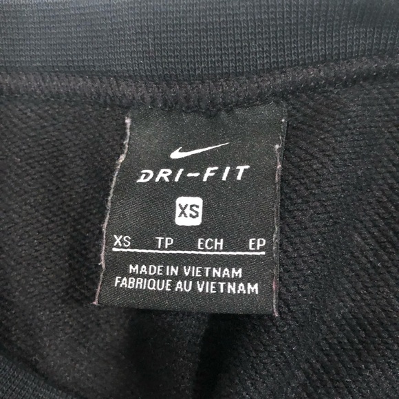 NWOT Nike XSmall Dri-Fit black long sleeve winter sweater with crisscross detail - Picture 4 of 5